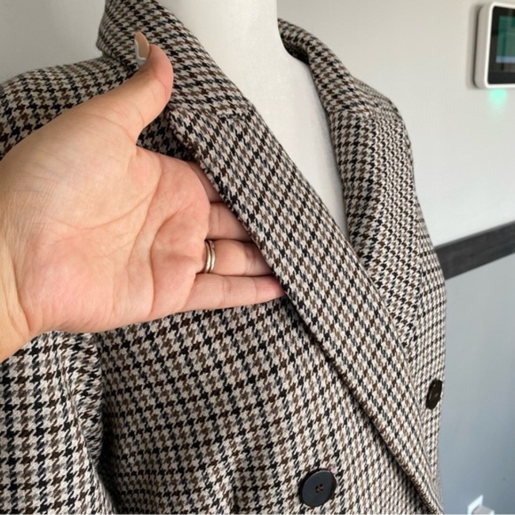 JOIE women’s houndstooth double breasted blazer jacket two pockets - Picture 7 of 17